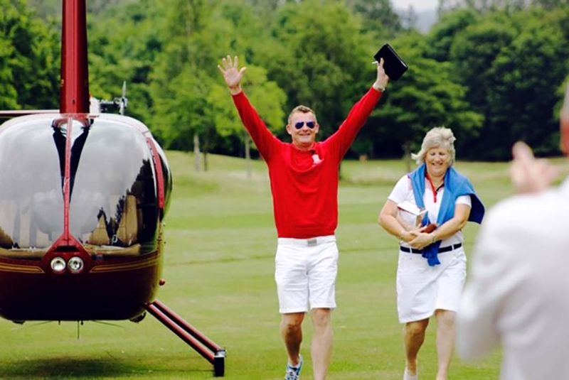 Phil Schiaffino and Ros Fenney at Puckrup Hall on Captains’ Day