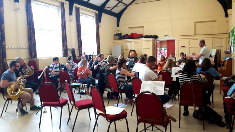 The Tewkesbury Camerata rehearsing