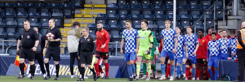 Referee Sam Myatt, with ball, has been chairman of the Severn Valley Youth League since the end of 2017