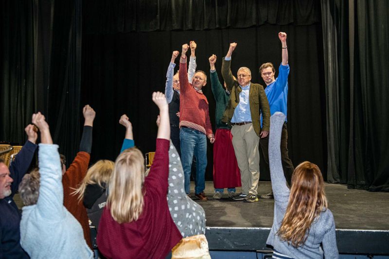 The Cotswold Players in rehearsal