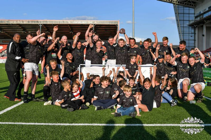 Senior Cup winners Matson celebrate their success. Picture: Shaun Lafferty