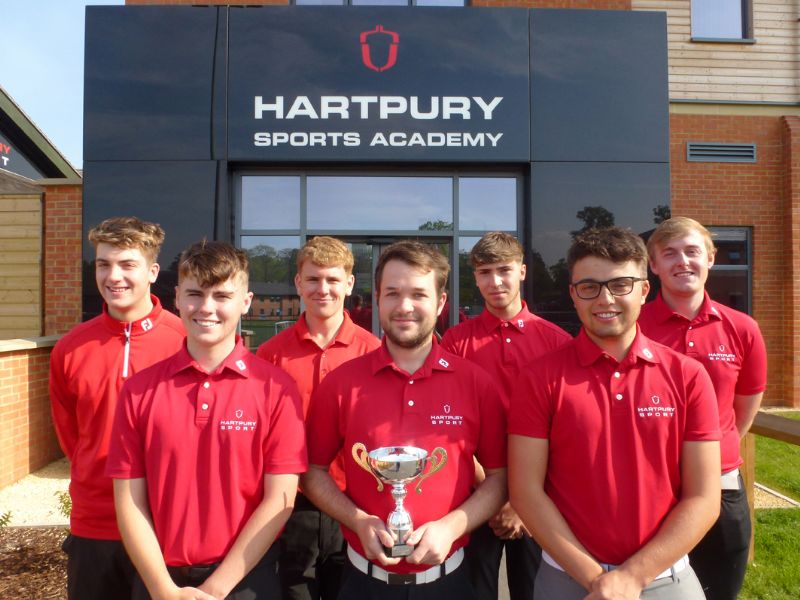 Hartpury league and cup winners Alex Talbot, George Bryant, Giles Winthrop, Connor Jones, Reece Swain, Joel Frost and Cameron Probert