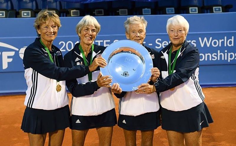 Felicity Thomas, right, with, from left, Frances Maclennan, Jenny Waggott and Jacky Boothman. Picture, Ray Giubilo