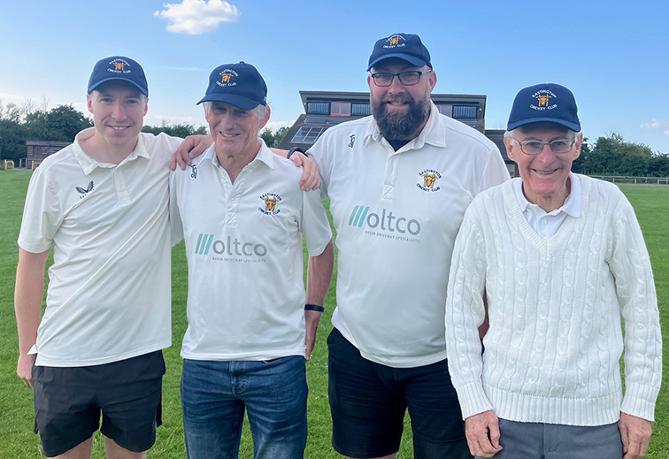 Eastington Cricket Club members, from left, Joe Thomas, Roger Beese, Paul Hancock and Keith Dench