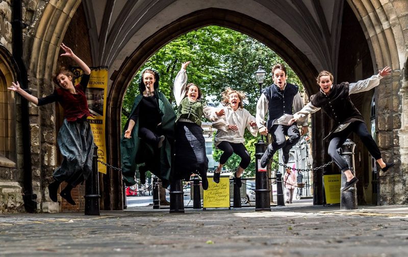 Members of Impromptu Shakespeare who are performing at the festival