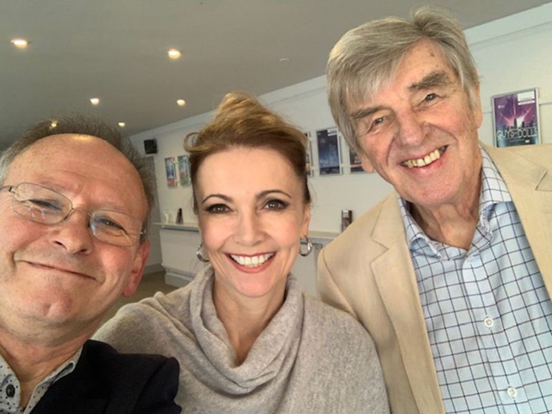 Emma Samms with Players Chairman Patrick Howell (right) and committee member John Salter (left)