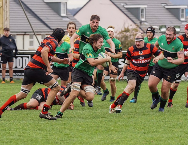 Joe Tingle makes a break for Drybrook