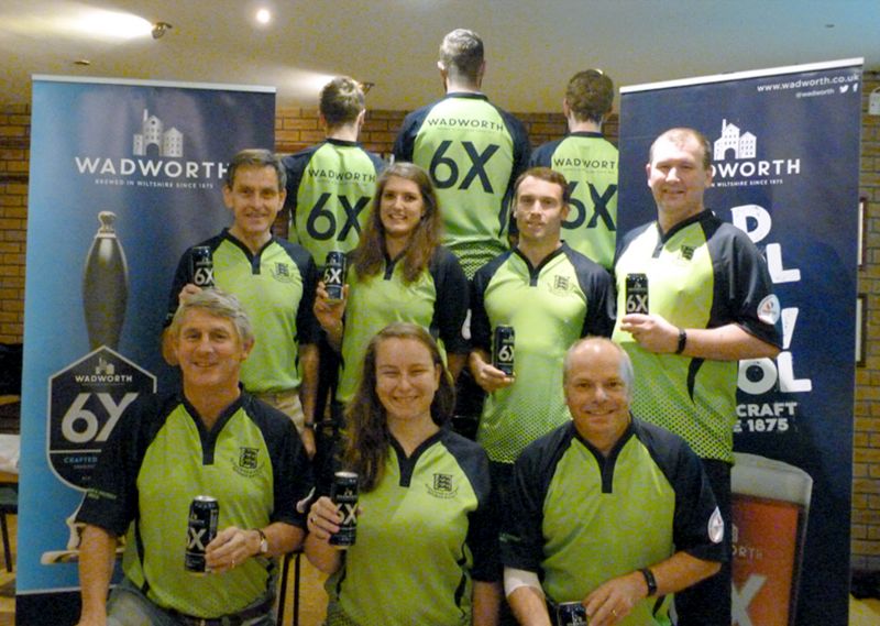 Gloucester and District Referees’ Society members show off their new sponsored strip