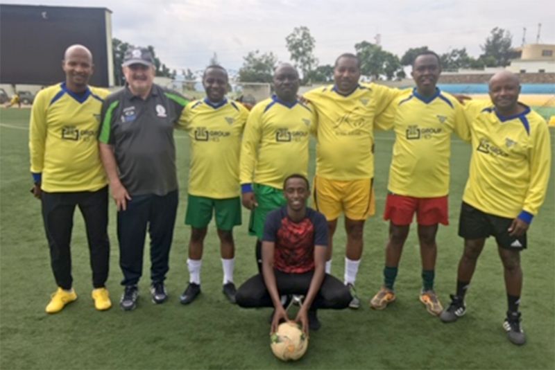 Stuart Langworthy donated some Abbeymead Rovers kit when he was in Rwanda