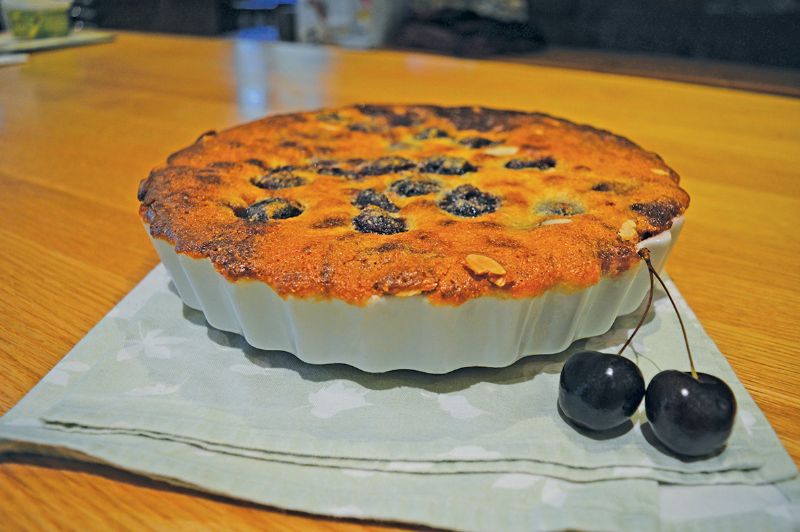 Fresh cherry Bakewell dessert