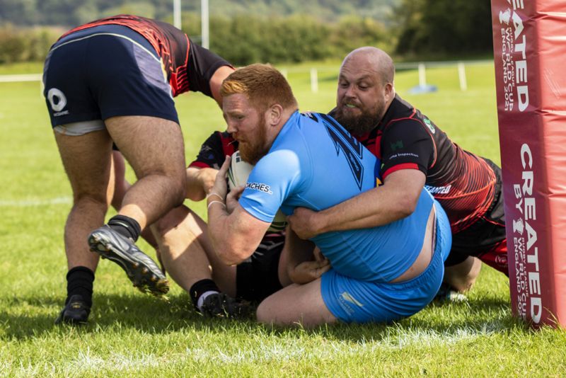 Ash Lewis about to score his second try against Swindon. Picture, Lewis Mitchell Photography.