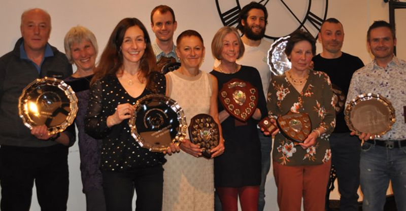 The award winners, from left, Rupert Chesmore, Liza Darroch, Sophie Chudley, Bill Leggatte, Kate Sackett, Karen Higuera, Pam Wheeler, Rob Forbes, Dan Fitchett and James Widdowson