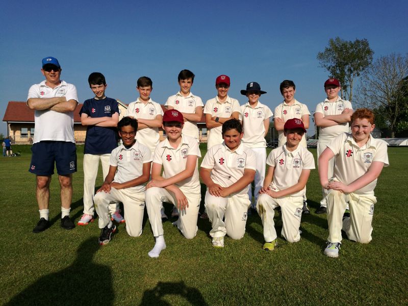 GFOD U13s, front row, from left, Ansh Nair, Mike Nixon (captain), Kameel Sahabdeen, Noah O’Neill, Willoughby Cooke. Back row, from left: York Senior (coach), Jim Stuart, Caleb White, Dan Kibble, Adam Fowler, Alfie Senior, Harrison Jones