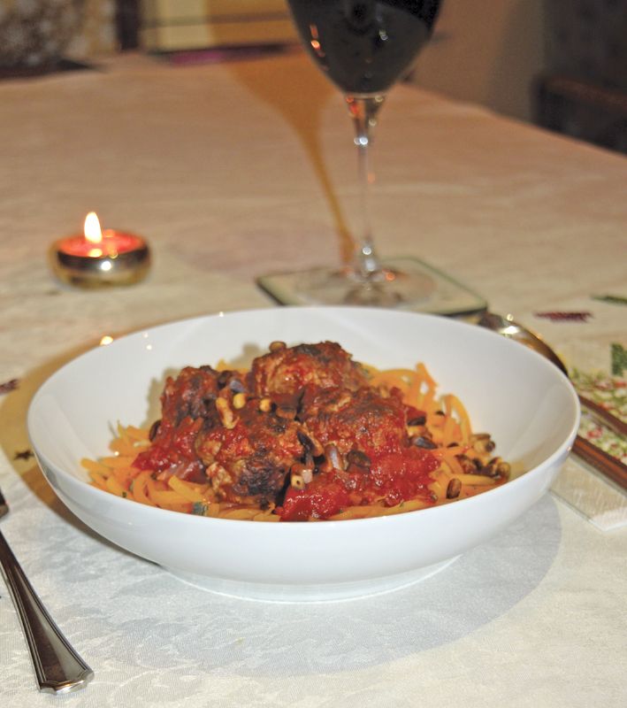 Turkey meatballs and butternut squash noodles