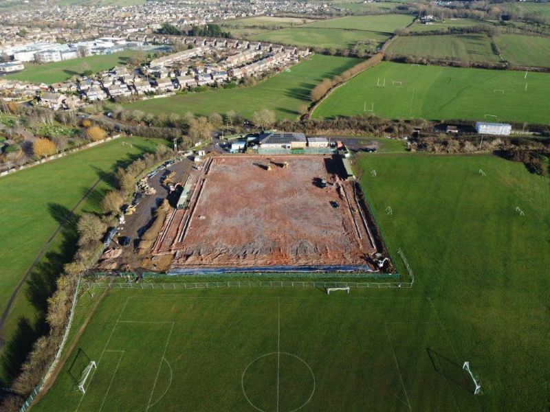 Bishop’s Cleeve hope to play their first game on their new 3G artificial pitch at the start of March. Work is currently on schedule.