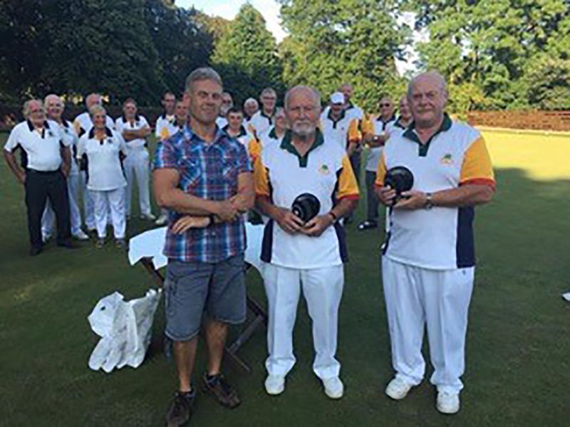 Brian Holloway, centre, has been playing for Coleford for 17 years. Pat Burke is pictured right