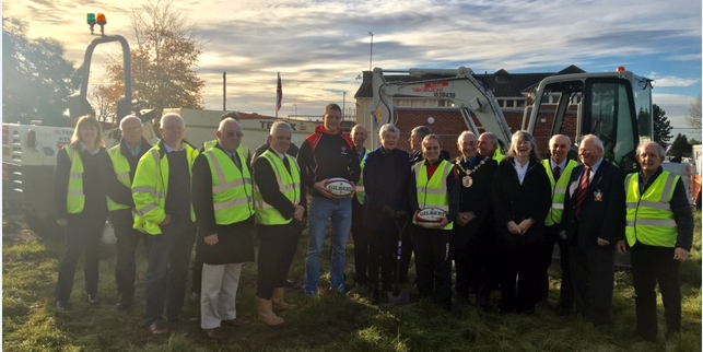 The official turf cutting ceremony at Newlands Park