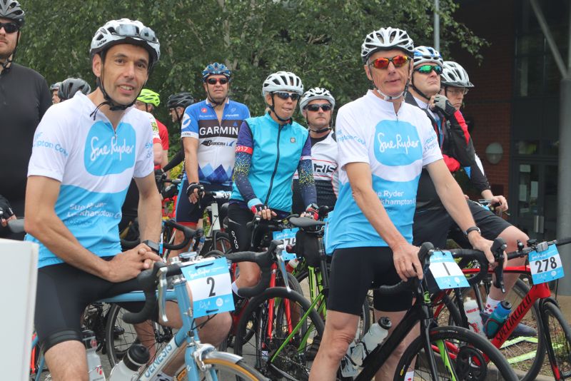 Alan Sutor, left, and Brian Smith before they set off on their 130km ride