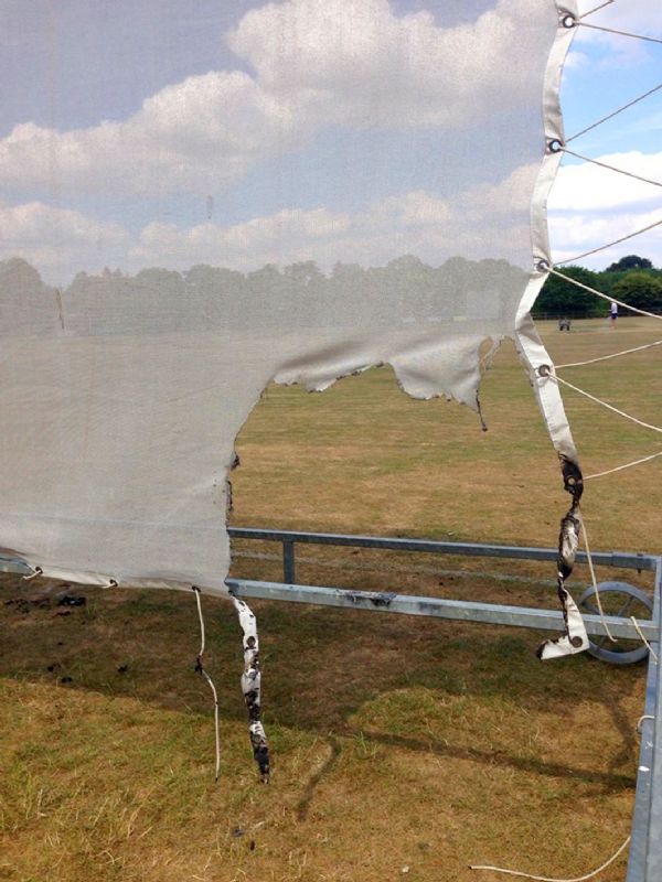 The damaged sightscreen