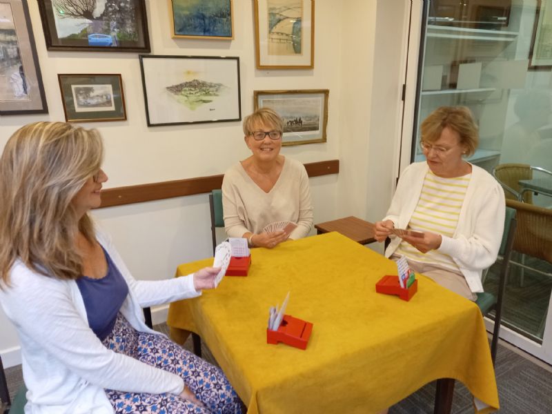 Nicola Renshaw, centre, with, left, Ruth Thomas and Kate Maxwell at Cheltenham Bridge Club. All three are part of the club’s teaching team