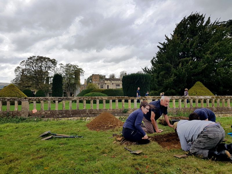 Archaeological dig at Sudeley Castle in October 2018