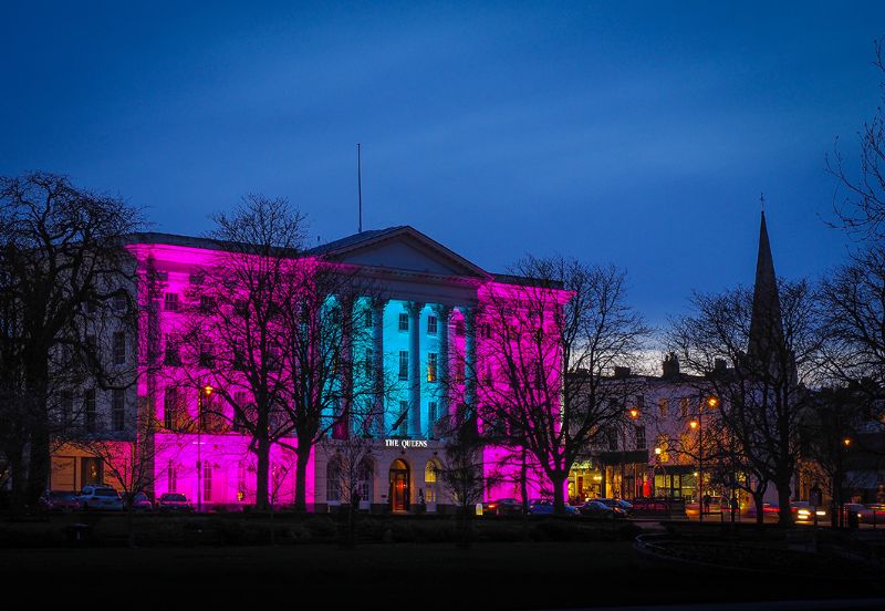 The Queens Hotel during Light Up Cheltenham 2018. Picture, Marketing Cheltenham/Steve Green