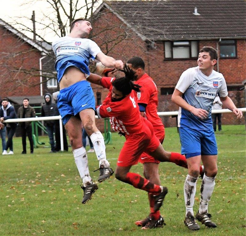 Action from the game between Hardwicke (in white and blue) and Lebeq