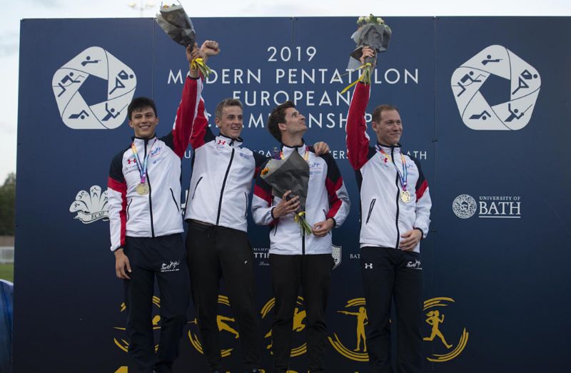 Great Britain celebrate their win