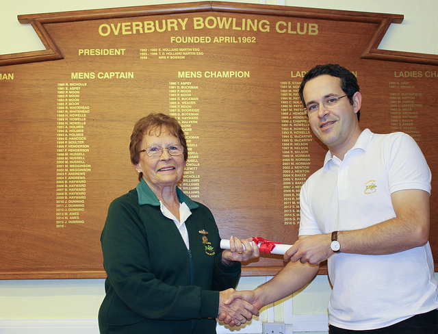 Rosemary Nelson receives her life membership award from chairman Dan Mason