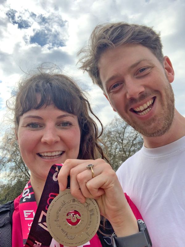 Kate Vaughan Williams after her London Marathon run