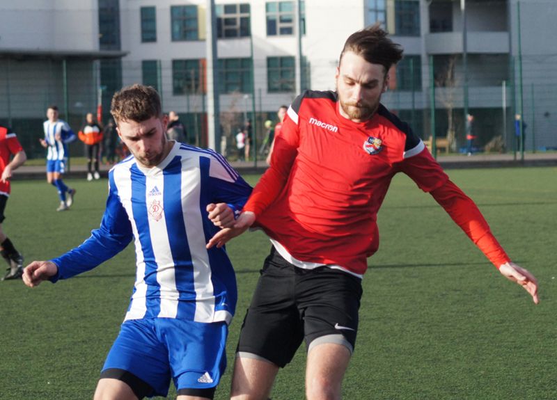 Dowty Dynamos (stripes), who enjoyed a 2-1 Division One win over Shurdington Rovers last weekend, host Whaddon United in the Senior Charity Cup tomorrow.