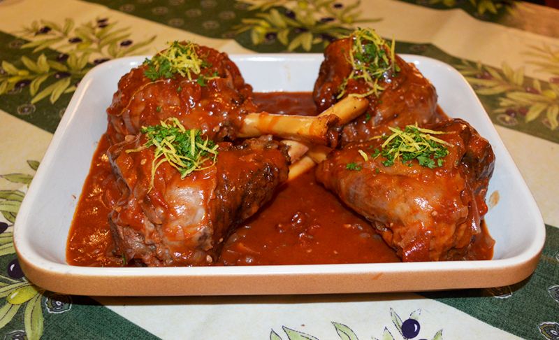 Braised lamb shanks