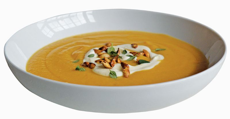 Butternut squash and red lentil soup