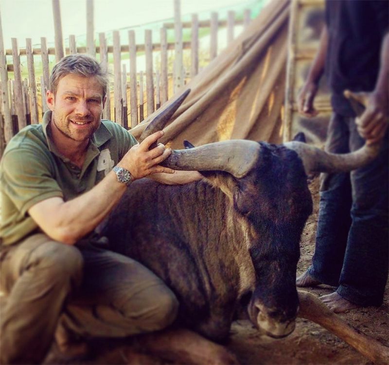 Jonathan with a Blue Wildebeest