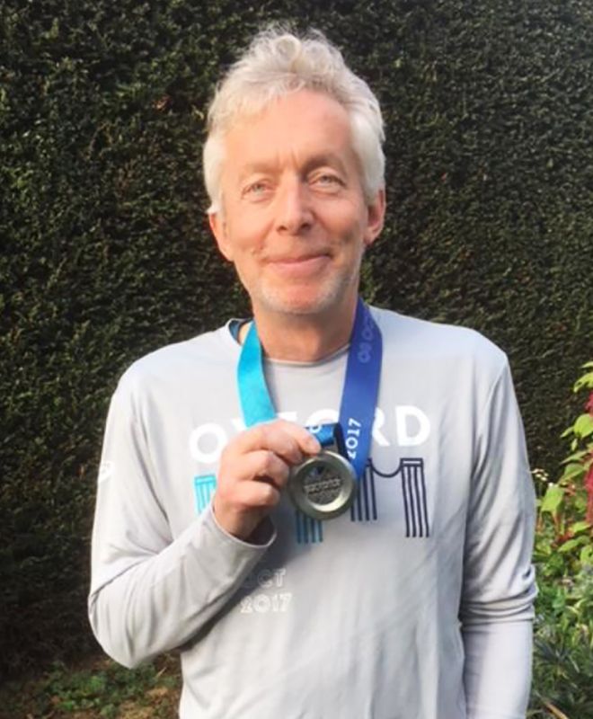 Simon Aldridge is preparing to run his first marathon