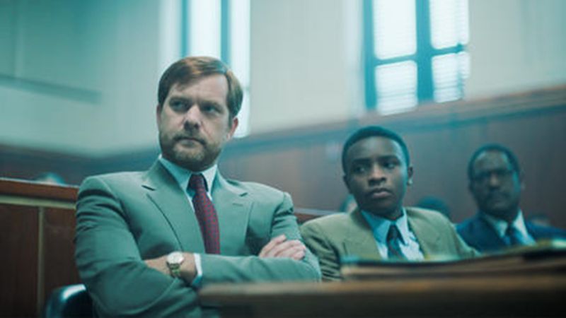 Joshua Jackson (left) and Caleel Harris as Mickey Joseph and Antron McCray. Photo: Netflix