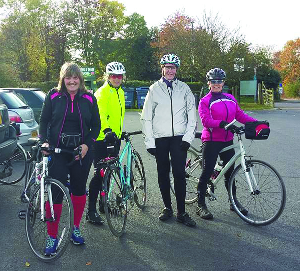 Marie Cook, second from right, with from left, Val King, Jane Joyner and Helen Jones after a Breeze ride