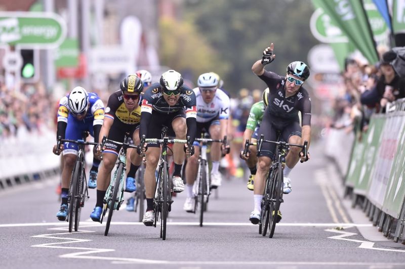 There was a thrilling finish on day two of the Tour of Britain