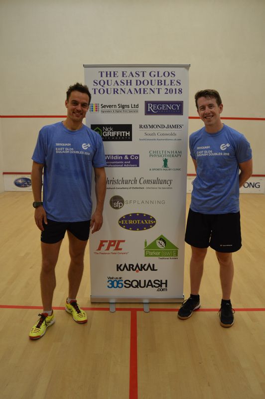 Laurens Anjema, left, and Nathan Lake after winning the doubles tournament