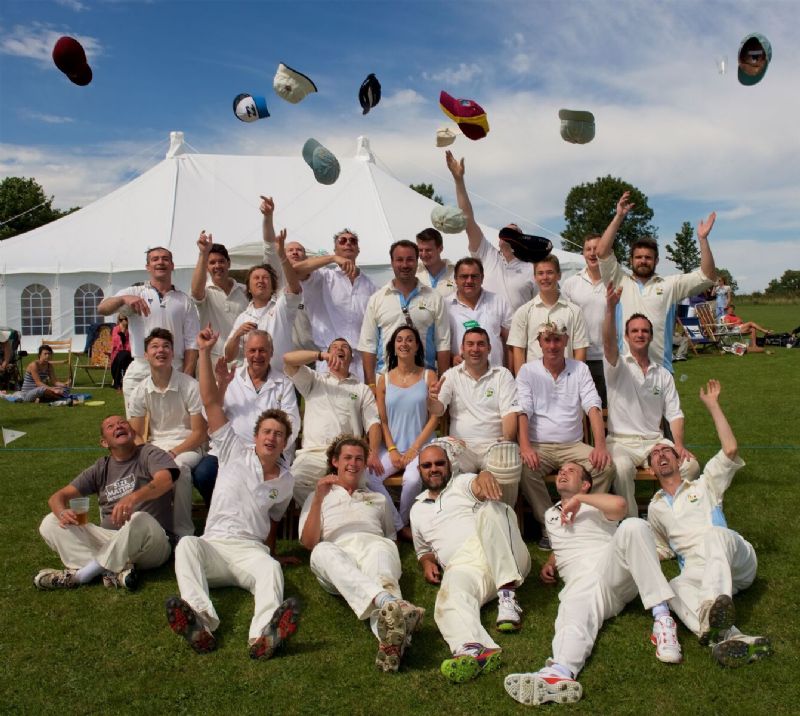 A cricket match at Nympsfield was part of Commoners’ player Si Crampton’s wedding celebrations. Picture, Jonathan Duckworth