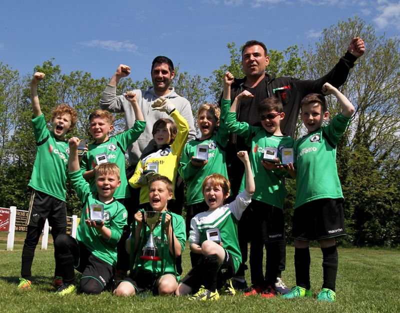 Bishop’s Cleeve Rovers under-8s celebrate their cup win