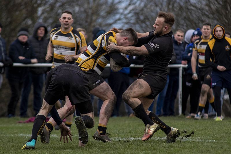 Luke Kell gets to grips with an opponent. Picture, Lewis Mitchell Photography