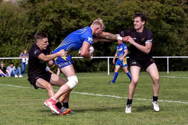 Joe Uren, right, was All Golds’ star performer against Torfaen Tigers. Picture, Lewis Mitchell