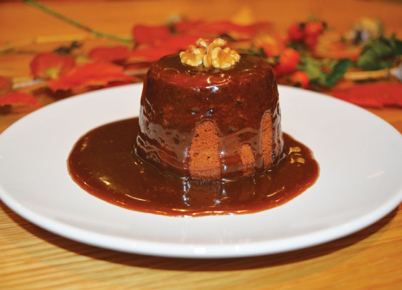 Toffee sponge puddings with toffee sauce