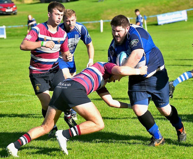 Tom Allen on the charge for Stroud