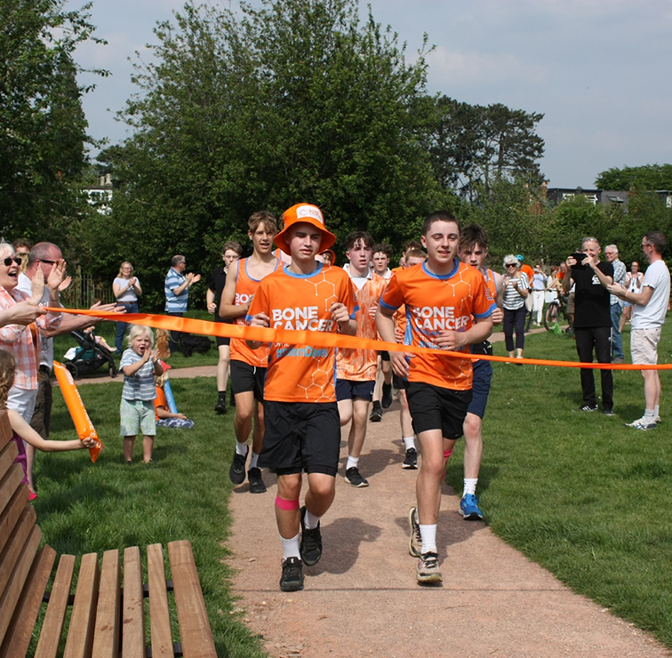 Ollie Burridge and Caspar Hambling complete their 50K charity run in Naunton Park