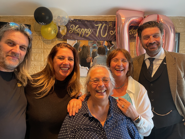 Nick Knowles, right, with Sheila Price, centre, and siblings, from left, John, Karen and Angela